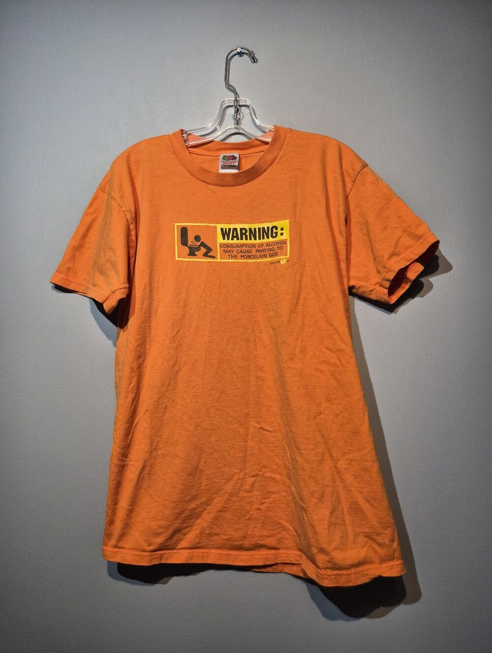 Vintage Orange Porcelain God Graphic T-Shirt | Size Large